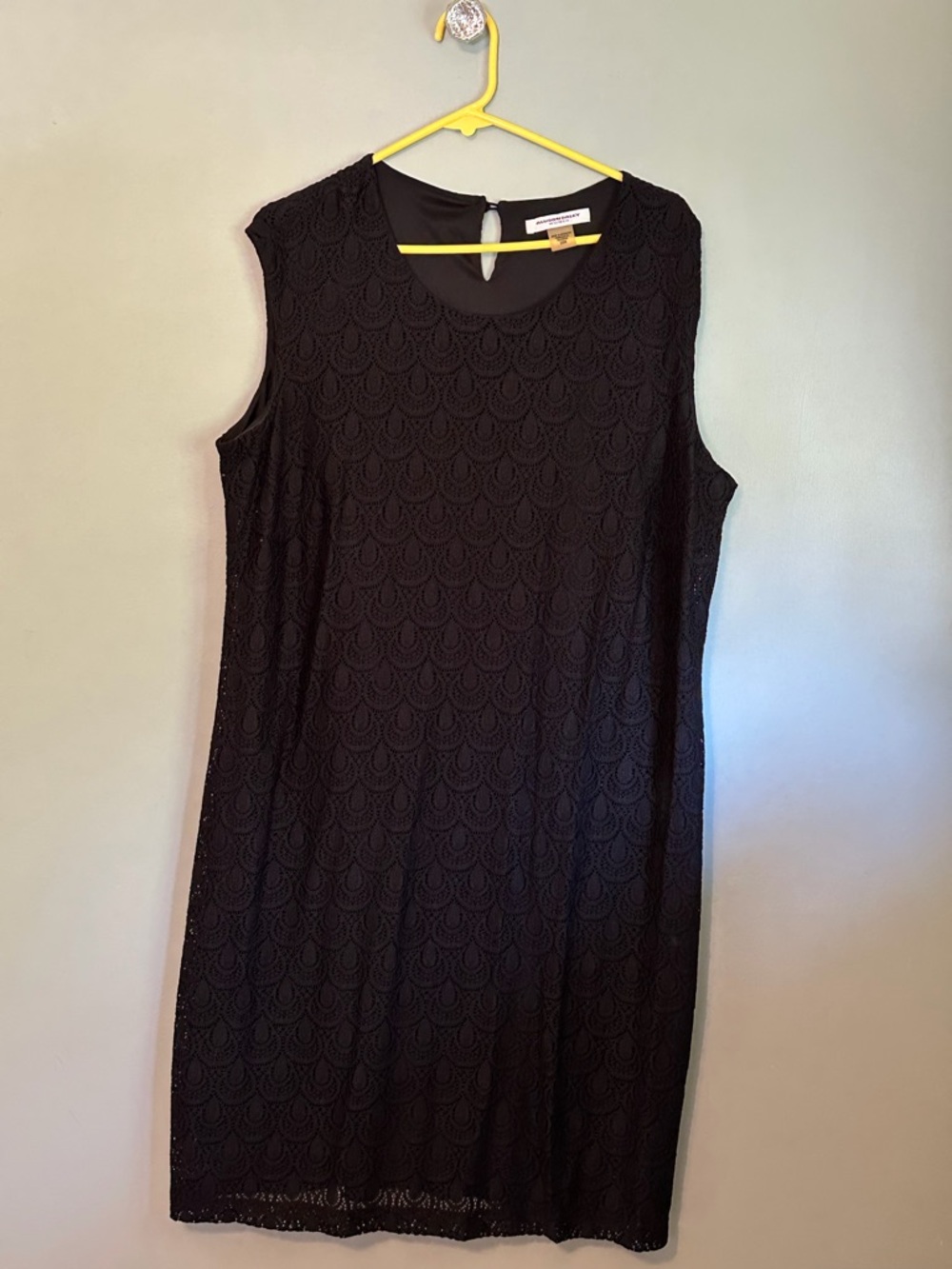 Allison Daley Black Lace Sleeveless Shift Dress